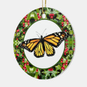 クリスマスオーナメント（昆虫）オオカバマダラ、モナーク&ホリー セラミックオーナメント (左)