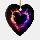 **クリスマスオーナメント**火のハート セラミックオーナメント (右)