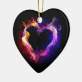 **クリスマスオーナメント**火のハート セラミックオーナメント (左)