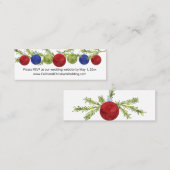 クリスマスオーナメント、結婚のWebサイトRSVP スキニー名刺 (正面/裏面)