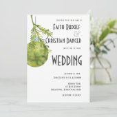 クリスマスオーナメント 緑, モダン ウェディング 案内状 (スタンド正面)