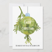 クリスマスオーナメント 緑, モダン ウェディング 案内状 (裏面)