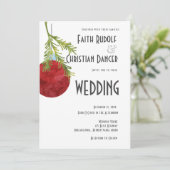 クリスマスオーナメント 赤、モダンウェディング 案内状 (スタンド正面)