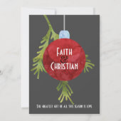 クリスマスオーナメント 赤 モダン ウェディング 案内状 (裏面)