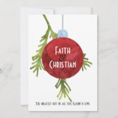 クリスマスオーナメント 赤 モダン ウェディング 案内状 (裏面)