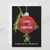 クリスマスオーナメント 赤 モダン ウェディング 案内状 (裏面)