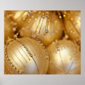 クリスマスオーナメント、金ゴールドオーナメント、グリッター ポスター (正面)