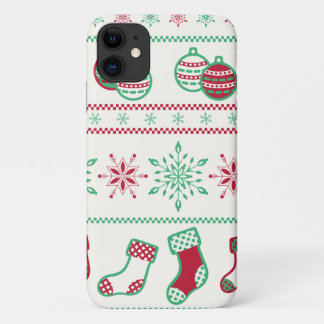 クリスマスオーナメント、雪片、およびストッキング iPhone 11 ケース
