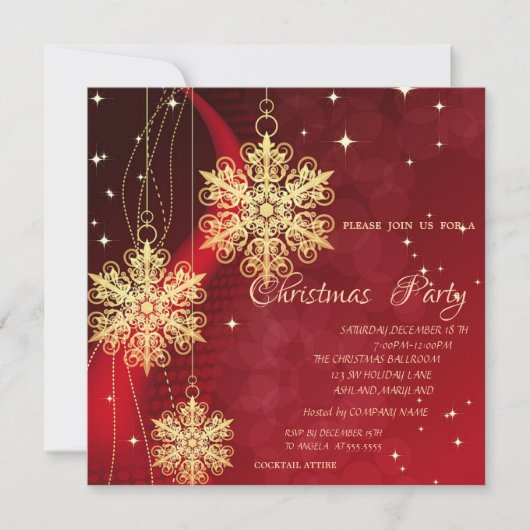 クリスマスオーナメント、RedCorporateクリスマスパーティー 招待状 (正面)