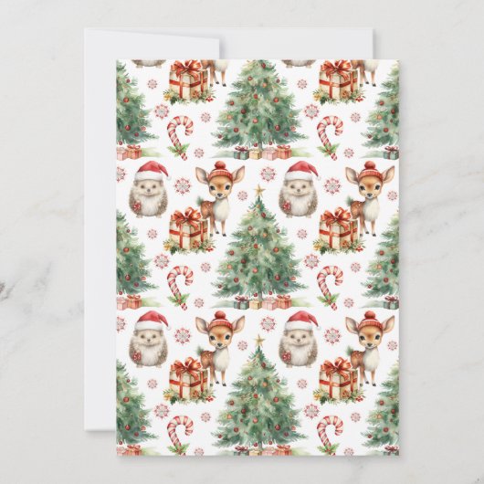 クリスマスオーネダーランドの最初の誕生日の招待状 招待状 (裏面)