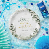 クリスマスオーネダーランドウィンターフォレストファースト誕生日 ペーパープレート (パーティー)