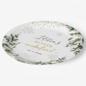 クリスマスオーネダーランドウィンターフォレストファースト誕生日 ペーパープレート (アングル)