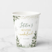 クリスマスオーネダーランドウィンターフォレストファースト誕生日 紙コップ (裏面)