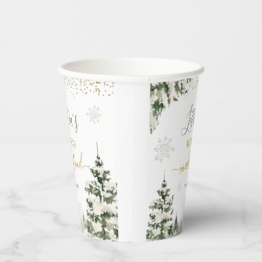 クリスマスオーネダーランドウィンターフォレストファースト誕生日 紙コップ (右)