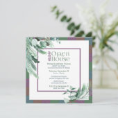 クリスマスオープンハウスウォーターカラーフモダンリージ 招待状 (スタンド正面)