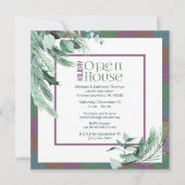 クリスマスオープンハウスウォーターカラーフモダンリージ 招待状 (正面)