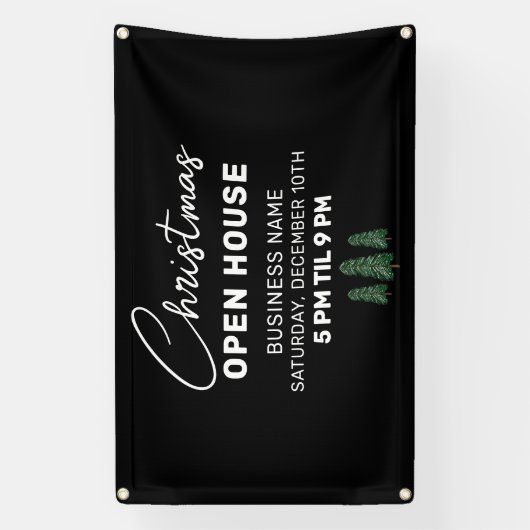 クリスマスオープンハウスエレガントスモールビジネスカスタム 横断幕 (縦)