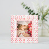 クリスマスオープンハウススノーフレーク写真テンプレート 招待状 (スタンド正面)