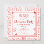 クリスマスオープンハウススノーフレーク写真テンプレート 招待状 (裏面)