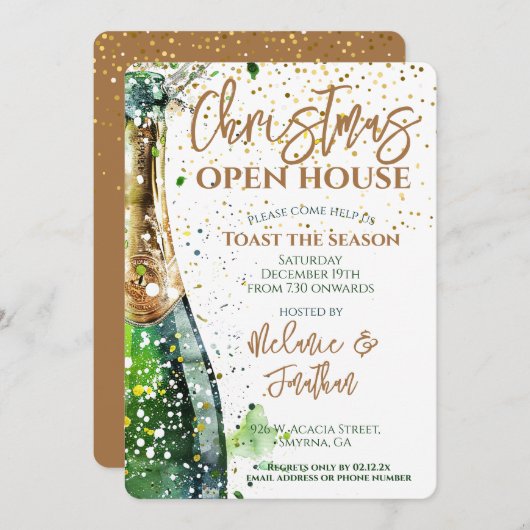 クリスマスオープンハウストーストザシーズンパーティー 招待状 (正面/裏面)