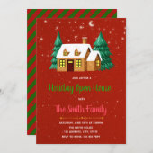 クリスマスオープンハウスパーティの招待状 招待状 (正面/裏面)