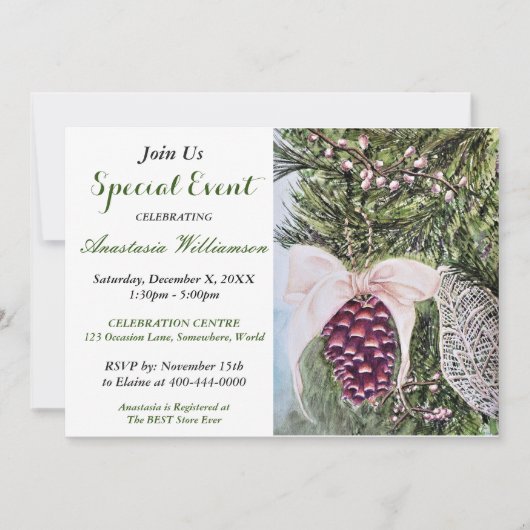 クリスマスオープンハウスパーティーイベント招待状 招待状 (正面)