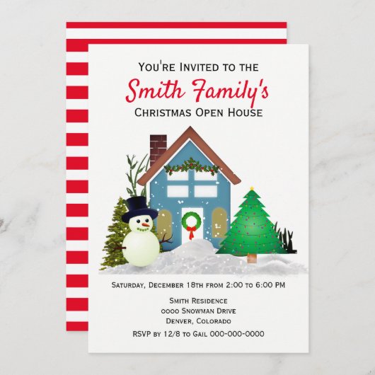 クリスマスオープンハウスファミリースタイルホリデイ 招待状 (正面/裏面)