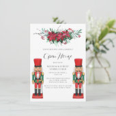 クリスマスオープンハウスポインセチアおもちゃナツクラッカー 招待状 (スタンド正面)