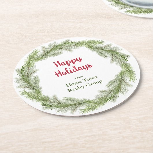 クリスマスオープンハウス企業ののビジネス用品 ラウンドペーパーコースター (アングル)