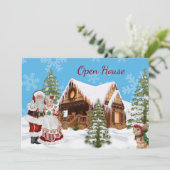 クリスマスオープンハウス招待状ウィズサンタクロース 招待状 (スタンド正面)