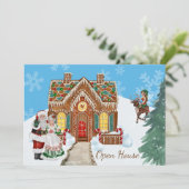 クリスマスオープンハウス招待状ウィズサンタ 招待状 (スタンド正面)