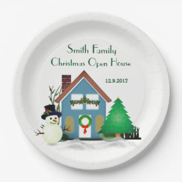 クリスマスオープンハウス紙プレート9" ペーパープレート