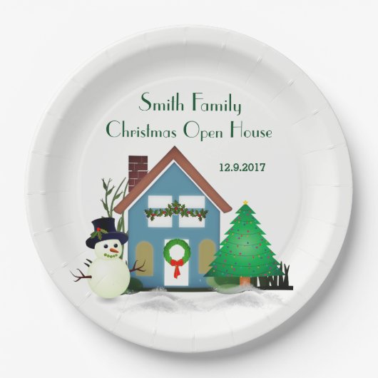 クリスマスオープンハウス紙プレート9" ペーパープレート (正面)