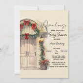 クリスマスオープンハウス編集可能テンプレートベビースシャワー 招待状 (正面)