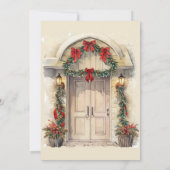 クリスマスオープンハウス編集可能テンプレートベビースシャワー 招待状 (裏面)