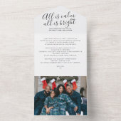 クリスマスオールは穏やかなパーソナライズされたホリデーカード オールインワン招待状 (内側)