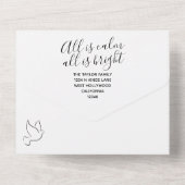 クリスマスオールは穏やかなパーソナライズされたホリデーカード オールインワン招待状 (裏面)