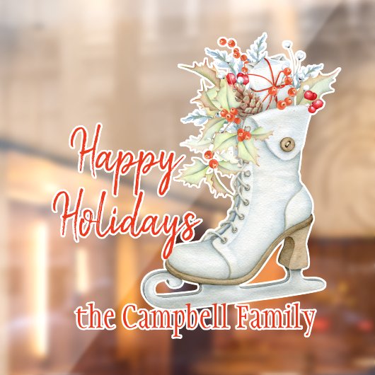 クリスマスオールドファッションドアイススケートカスタム ウィンドウサイン (シート2)