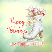 クリスマスオールドファッションドアイススケートカスタム ウィンドウサイン (シート3)