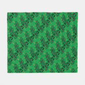 クリスマスオールワードアートグリーン フリースブランケット (正面(横))