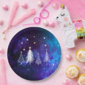 クリスマスカイ,青,白,星,パーティー ペーパープレート (パーティー)