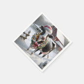 クリスマスカウイン納屋周囲の庭 スタンダードカクテルナプキン (角)