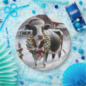 クリスマスカウイン納屋周囲の庭 ペーパープレート (パーティー)