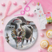 クリスマスカウイン納屋周囲の庭 ペーパープレート (パーティー)