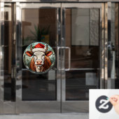 クリスマスカウウィンドウにしがみつく ウィンドウサイン (オフィスドア)