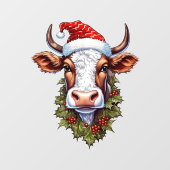 クリスマスカウウィンドウにしがみつく ウィンドウサイン (シート)