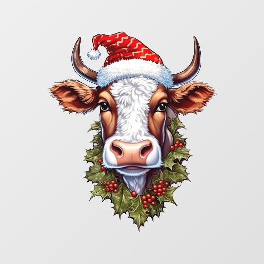 クリスマスカウウィンドウにしがみつく ウィンドウサイン (シート)