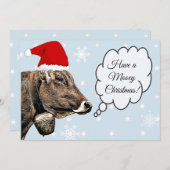 クリスマスカウクリスマスおもしろいカードを持っている シーズンカード (正面/裏面)