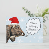 クリスマスカウクリスマスおもしろいカードを持っている シーズンカード (スタンド正面)