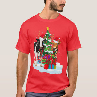 クリスマスカウクリスマスツリーおもしろい Tシャツ